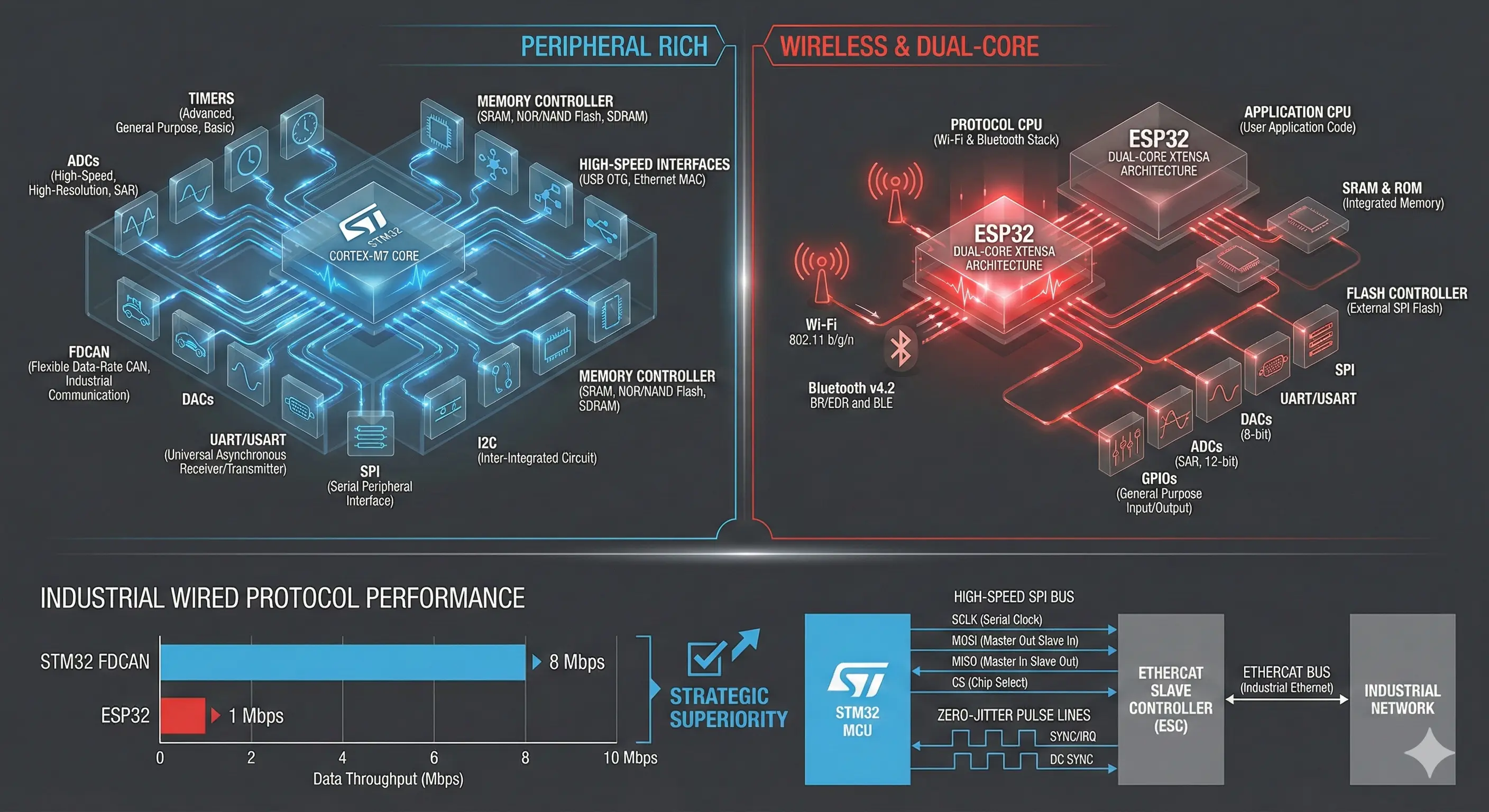 STM32 vs ESP32 Comparison